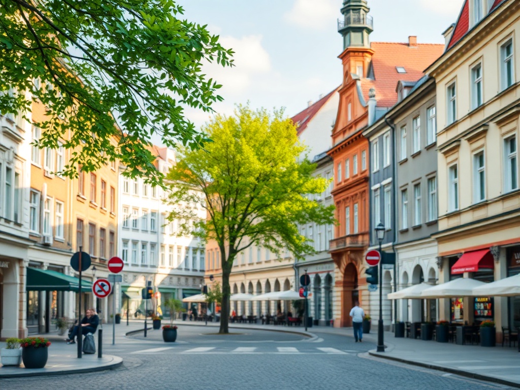 Analiza infrastruktury miejskiej w Nowym Dworze Mazowieckim, obejmująca usługi, sklepy i placówki edukacyjne.