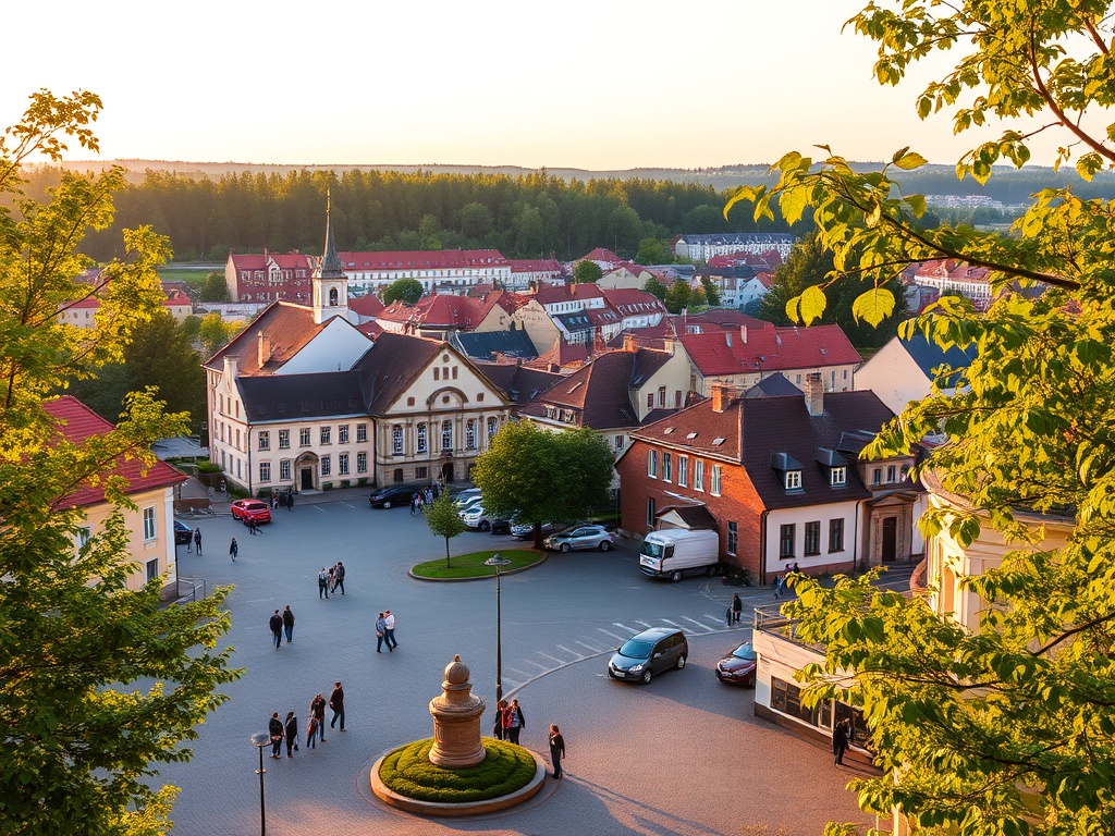 Widok na imponującą architekturę Twierdzy Modlin w Nowym Dworze Mazowieckim, z zielenią w tle.